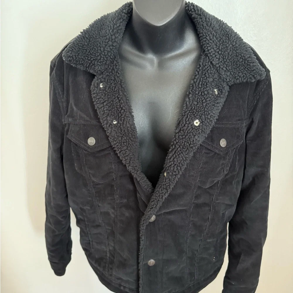 LEVI BLACK SHERPA TRUCKER JACKET - Picture 2 of 6